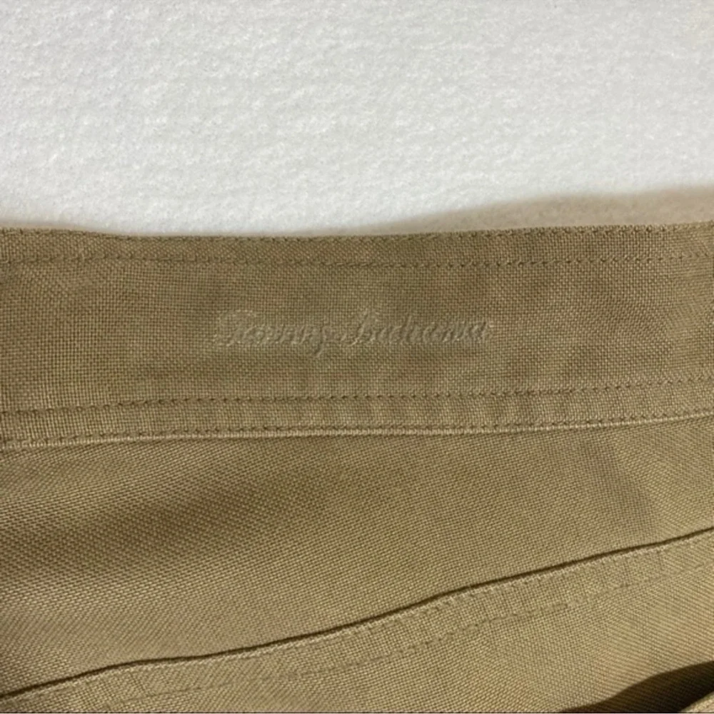 Tommy Bahama Tan Silk Blend Relaxed Straight Leg Pant Mens‎ Size 36 HEMMED Short